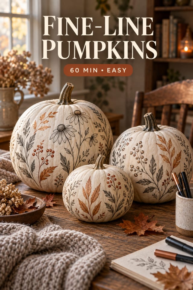 Fine Line Pumpkins pin