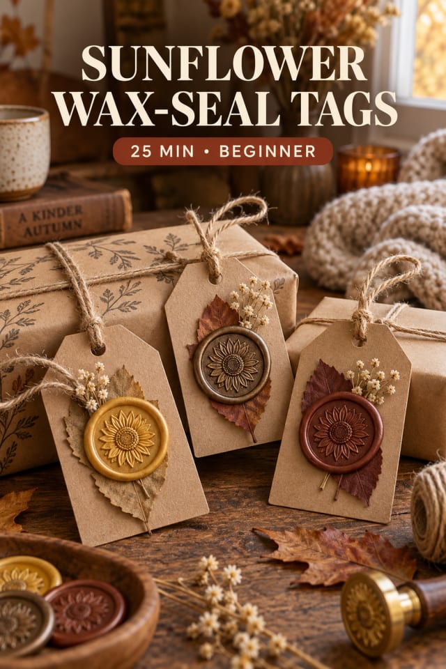 Sunflower Wax Seal Tags pin
