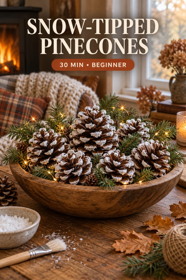 Snow Tipped Pinecones pin