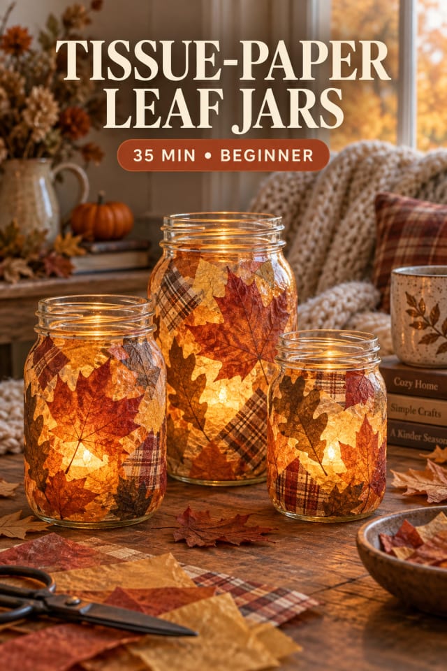 Tissue Paper Leaf Jars pin