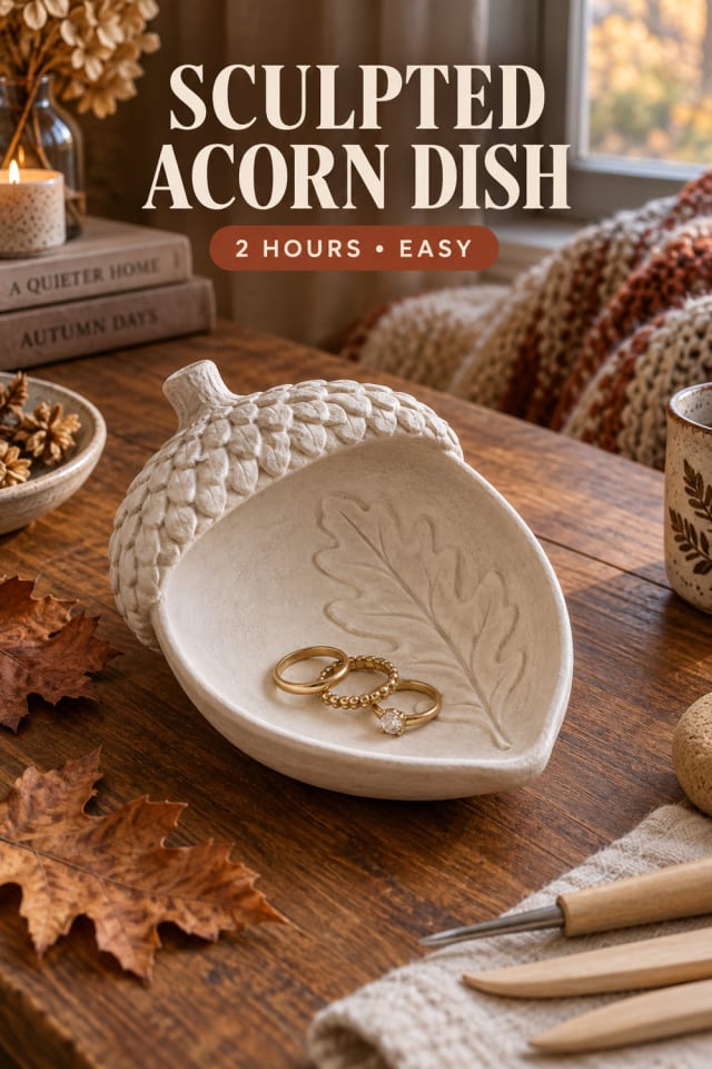 Sculpted Acorn Dish pin