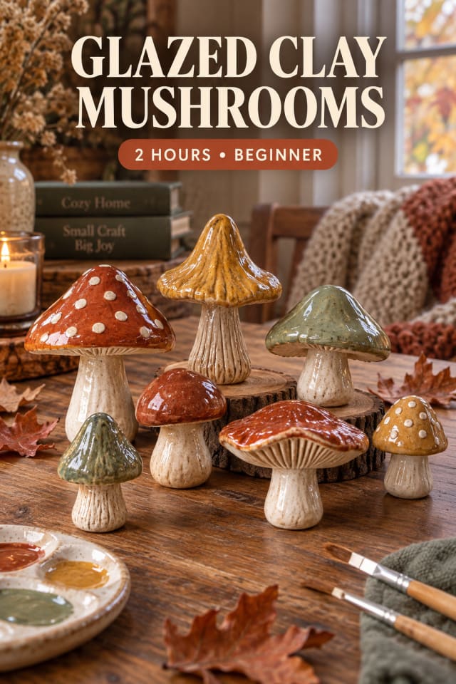 Glazed Clay Mushrooms pin