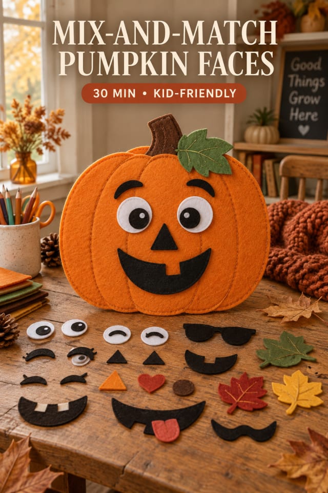 Mix Match Pumpkin Faces pin