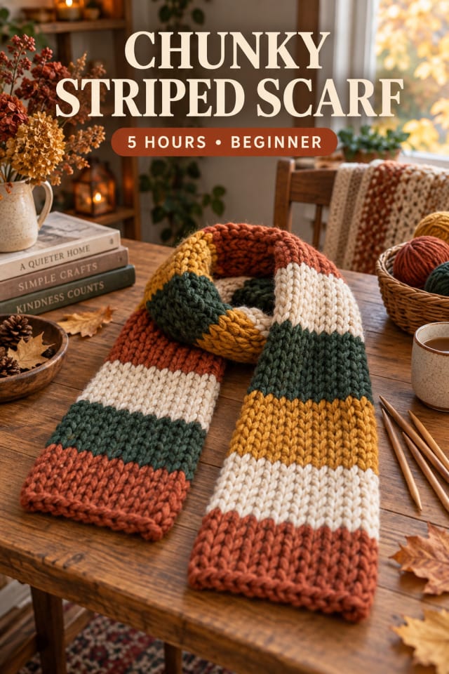 Chunky Striped Scarf pin