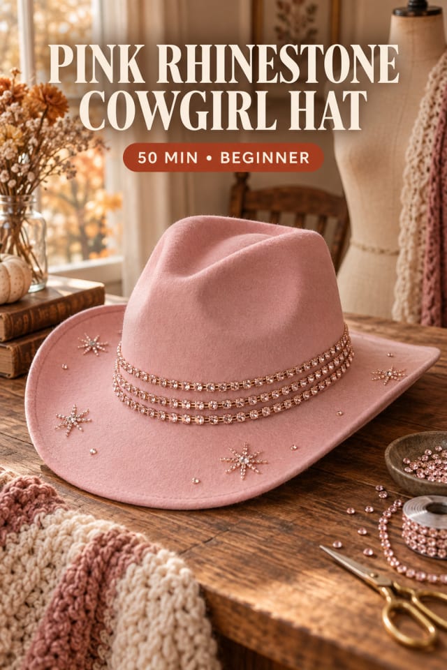 Pink Rhinestone Cowgirl Hat pin
