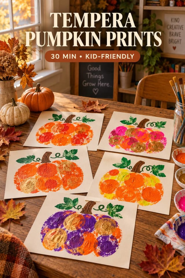 Tempera Pumpkin Prints pin