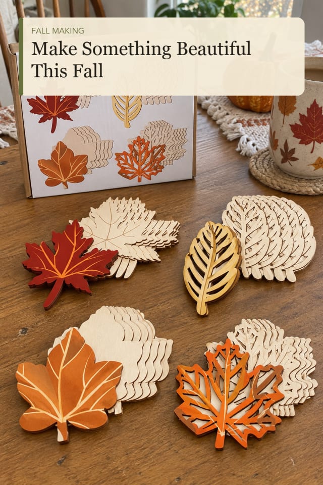 Fall leaf craft supplies: Autumn Leaf Shapes for a Creative Afternoon at Home maker-lifestyle pin