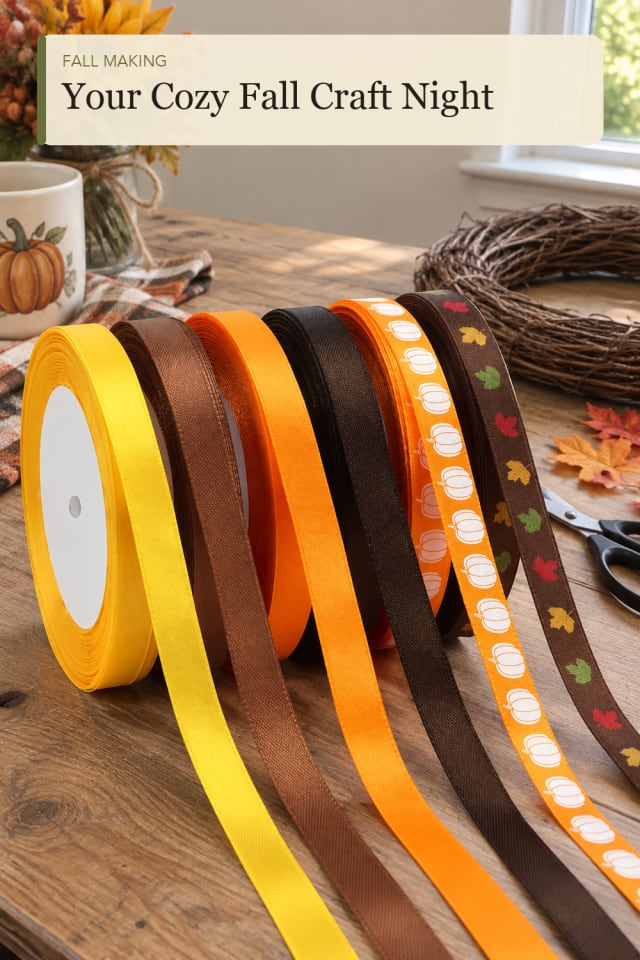 Fall ribbon for crafts: Autumn Craft Ribbon for a Creative Afternoon at Home maker-lifestyle pin