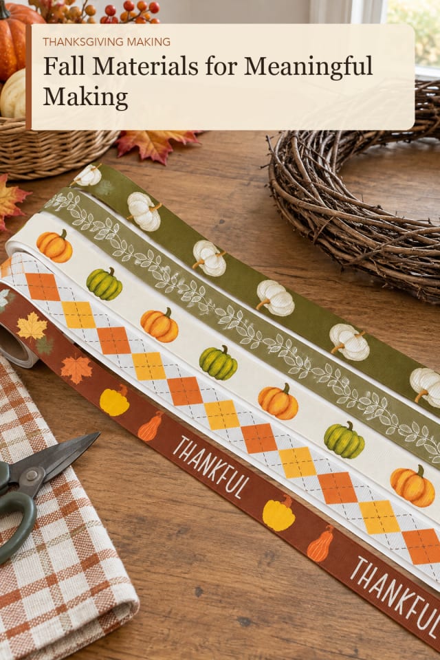 Fall ribbon for crafts: Autumn Craft Ribbon for a Cozy Kitchen-Table Project maker-lifestyle pin
