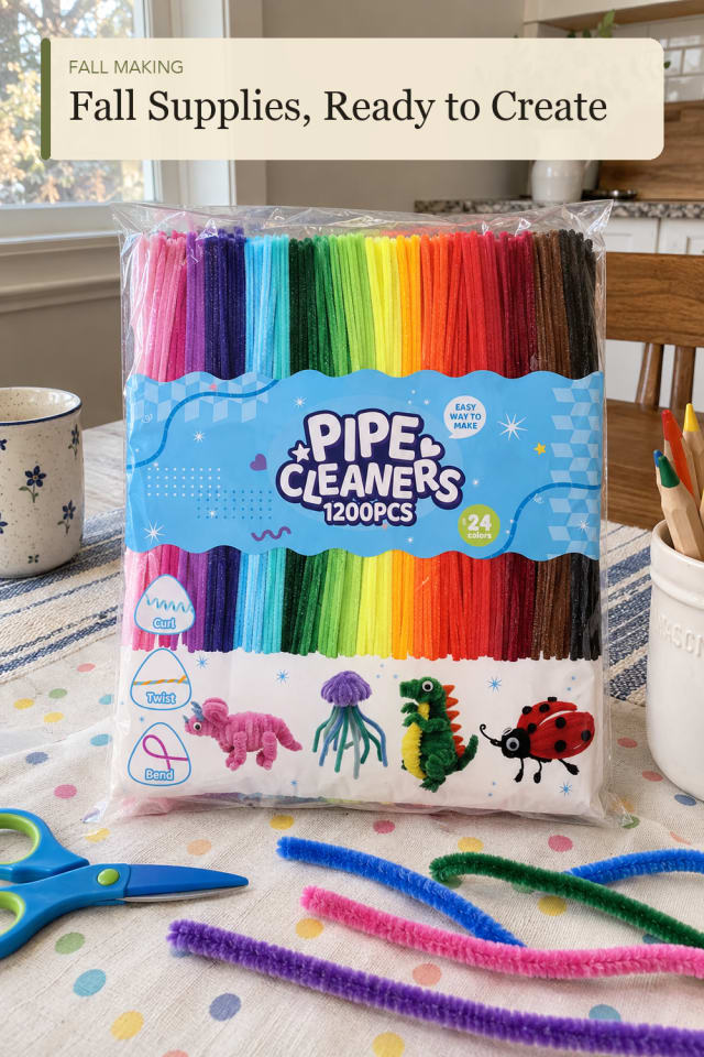 Fall pipe cleaners crafts: Flexible Craft Stems for Relaxed Seasonal Making maker-lifestyle pin