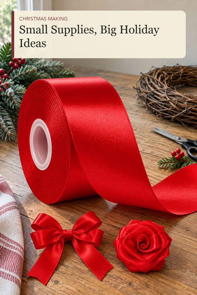 Christmas ribbon for crafts: Decorative Ribbon for a Creative Afternoon at Home maker-lifestyle pin