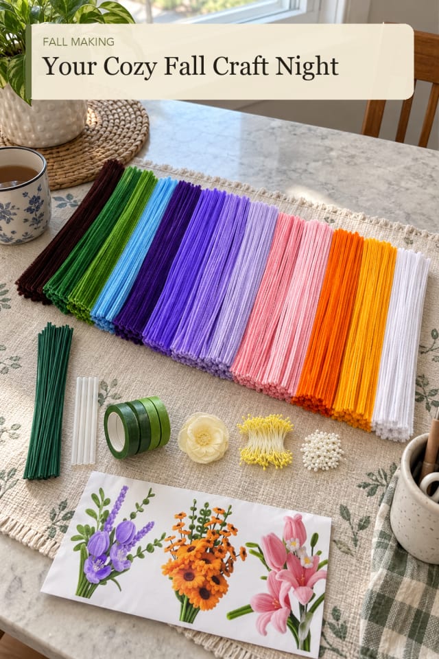 Fall pipe cleaners crafts: Flexible Craft Stems for Simple Crafting at Home maker-lifestyle pin