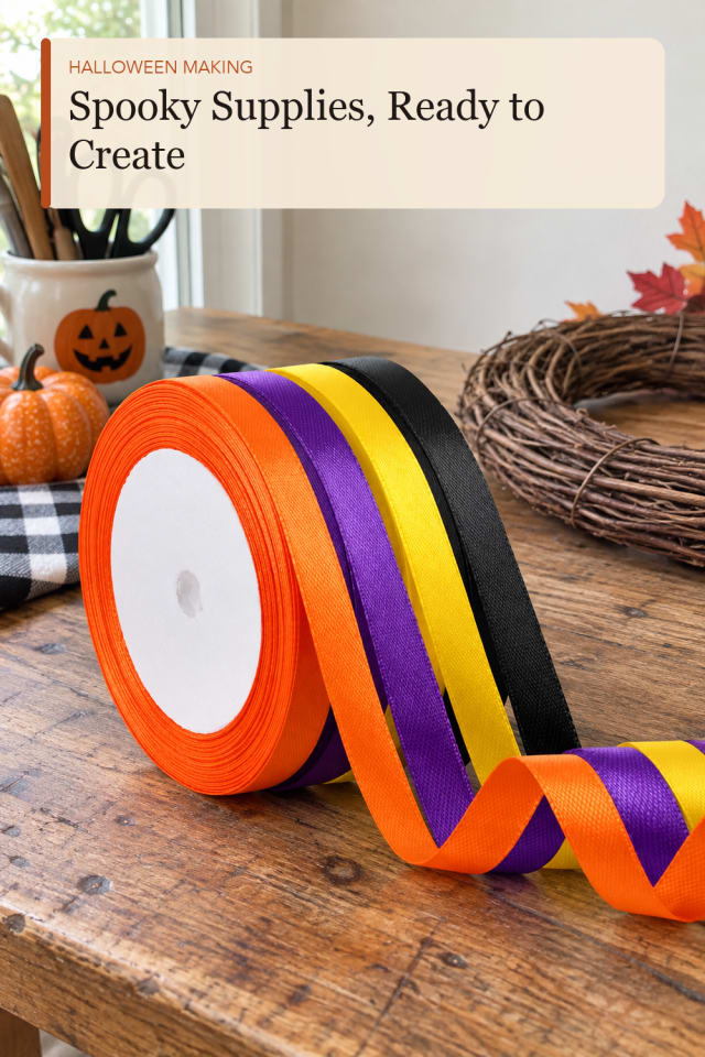 Halloween ribbon for crafts: Halloween Craft Ribbon for Cozy Holiday Projects maker-lifestyle pin