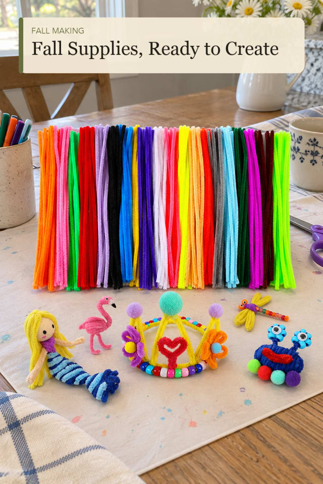 Fall pipe cleaners crafts: Flexible Craft Stems for an Easy Creative Evening maker-lifestyle pin
