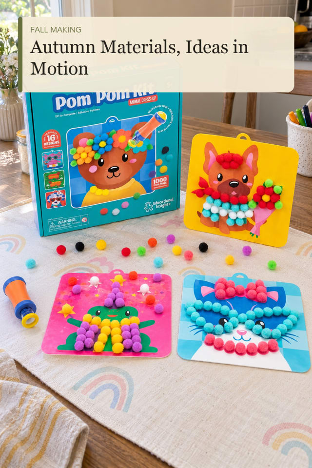 Fall pom poms crafts: Autumn Pom Poms for Thoughtful At-Home Holiday Projects maker-lifestyle pin