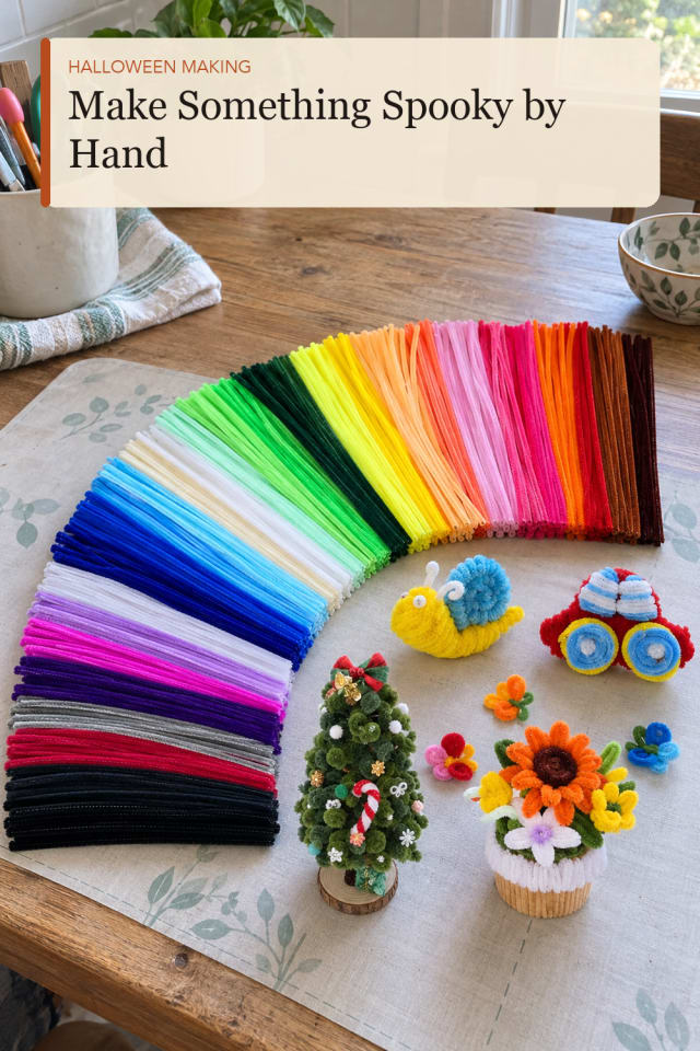 Halloween pipe cleaners crafts: Flexible Craft Stems for Cozy Holiday Projects maker-lifestyle pin