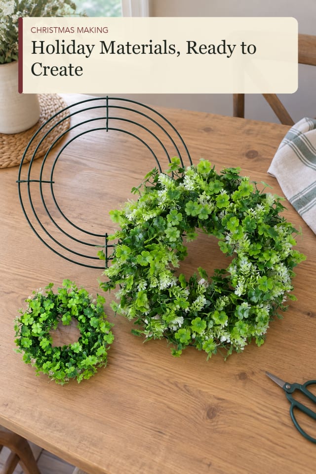 Christmas craft supplies: Wreath Making Supplies for an Easy Creative Evening maker-lifestyle pin