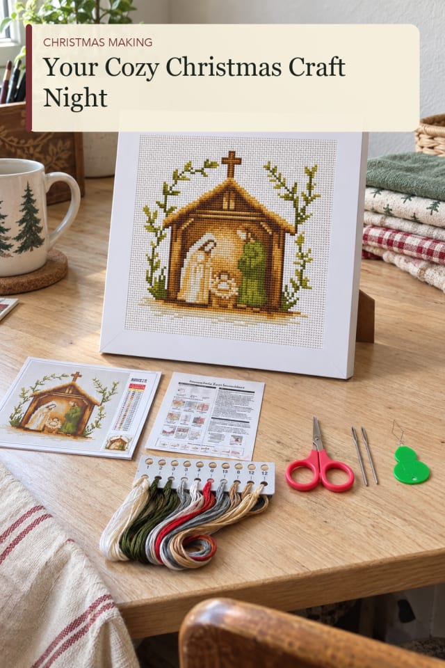 Christmas cross stitch kit: Christmas Cross Stitch Kit for Cozy Holiday Projects maker-lifestyle pin