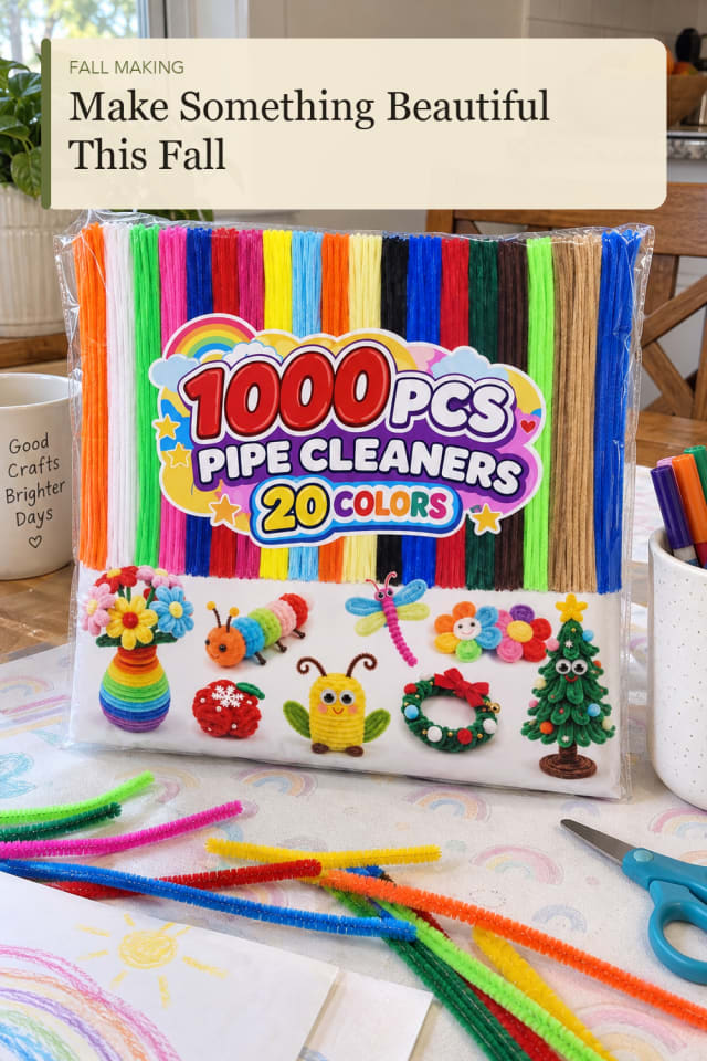 Fall pipe cleaners crafts: Flexible Craft Stems for a Creative Afternoon at Home maker-lifestyle pin