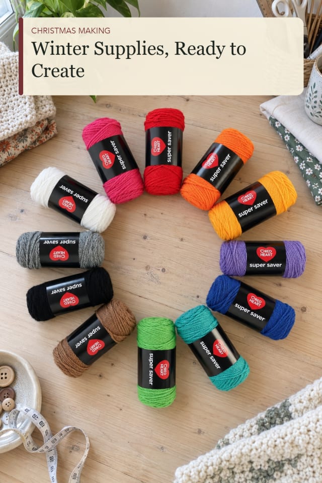 Winter yarn craft supplies: Winter Yarn Supply for an Easy Creative Evening maker-lifestyle pin