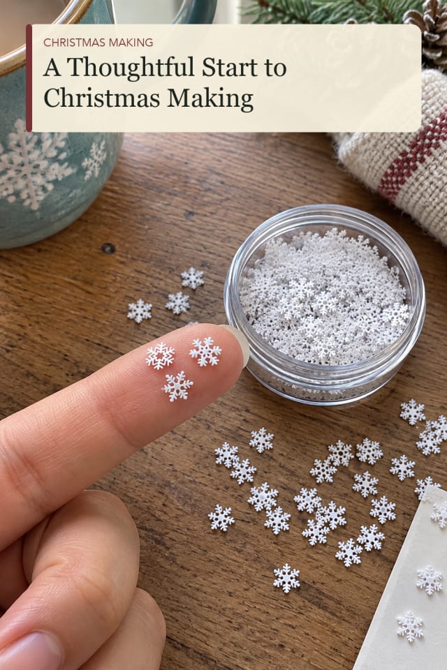 Snowflake craft supplies: Snowflake Craft Pieces for a Handmade Holiday Table maker-lifestyle pin