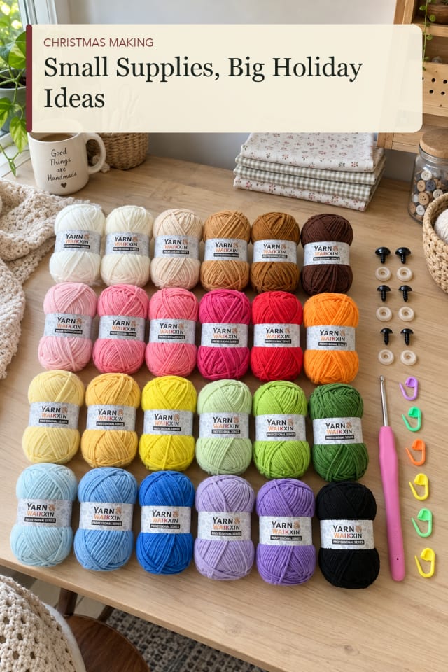 Winter yarn craft supplies: Winter Yarn Supply for a Festive Making Session maker-lifestyle pin