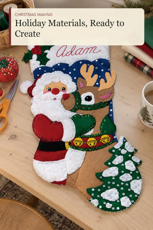 Christmas felt craft kit: Christmas Felt Kit for a Cozy Kitchen-Table Project maker-lifestyle pin