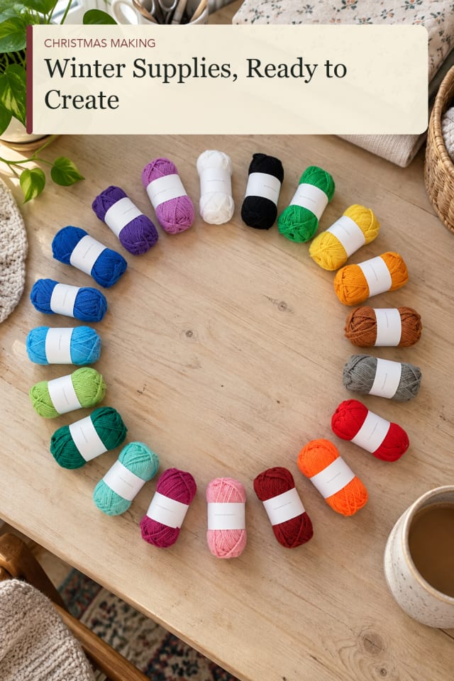 Winter yarn craft supplies: Winter Yarn Supply for Thoughtful Seasonal Projects maker-lifestyle pin
