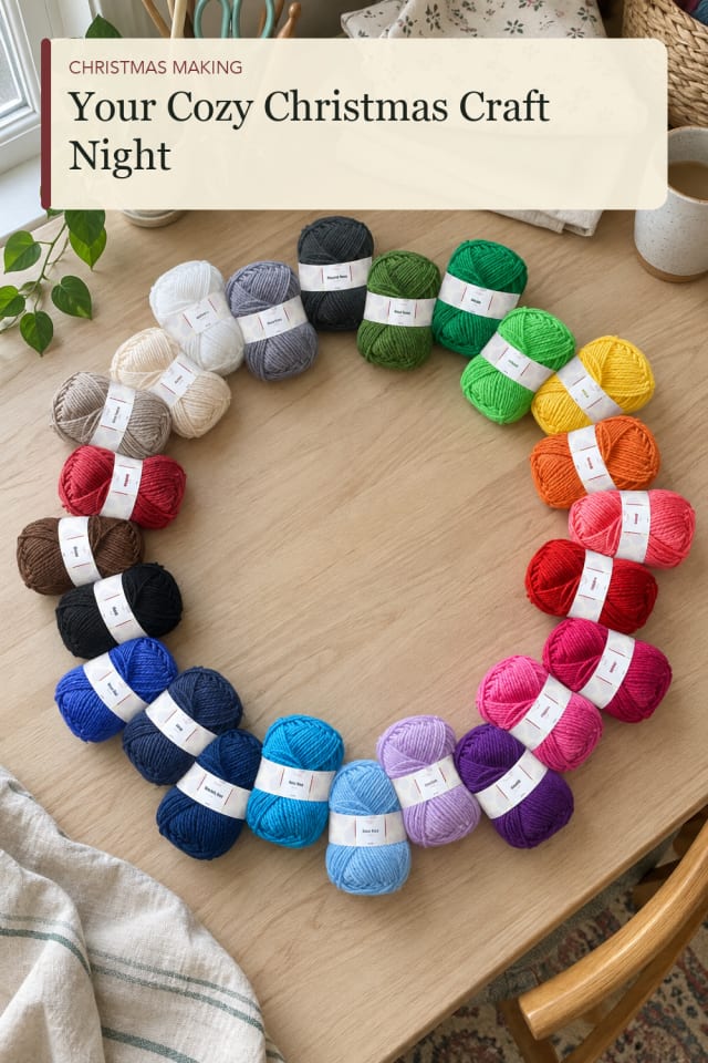 Winter yarn craft supplies: Winter Yarn Supply for a Creative Afternoon at Home maker-lifestyle pin
