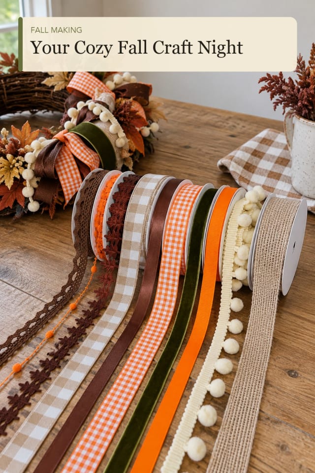 Fall ribbon for crafts: Autumn Craft Ribbon for a Creative Afternoon at Home maker-lifestyle pin