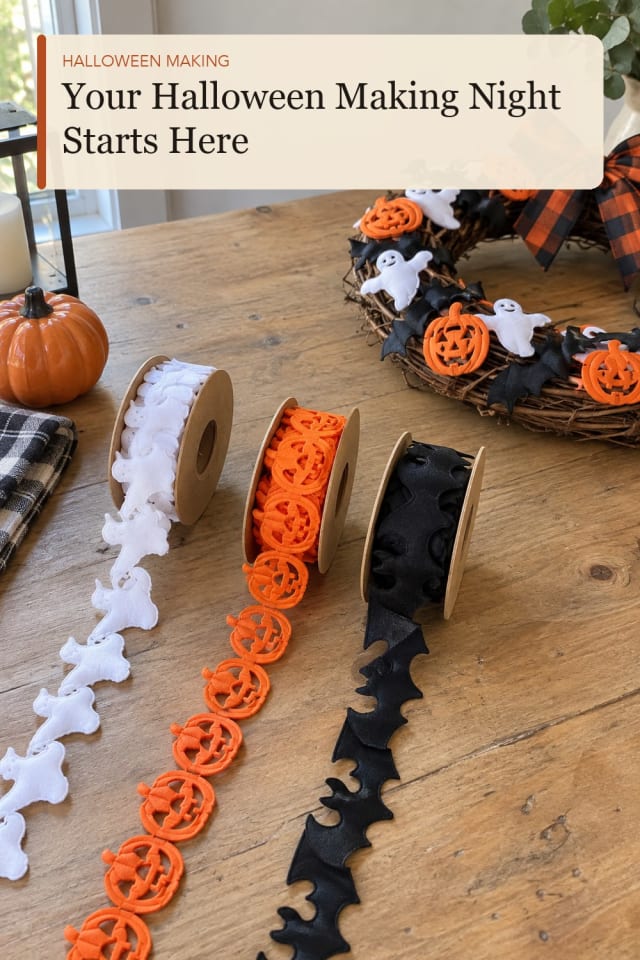 Halloween ribbon for crafts: Halloween Craft Ribbon for Cozy Holiday Projects maker-lifestyle pin