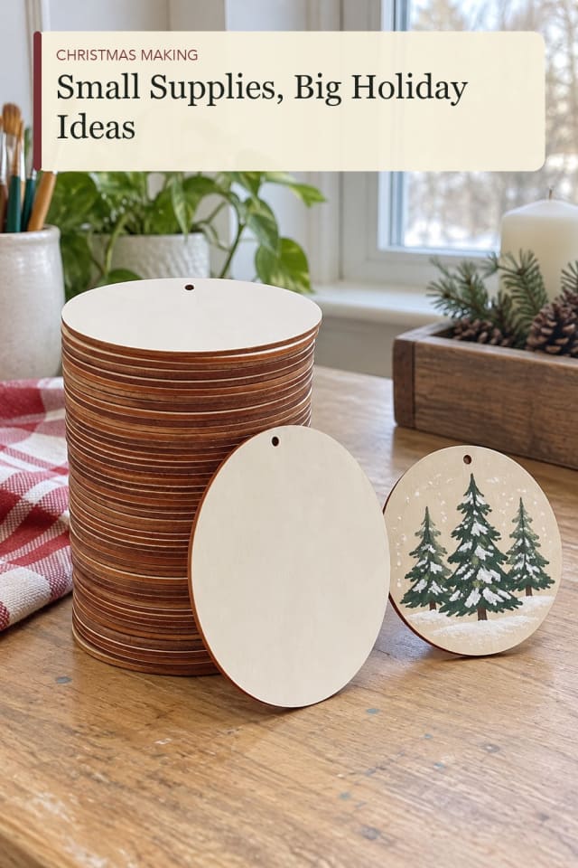 Unfinished wood ornaments: Wood Ornament Blanks for Simple Crafting at Home maker-lifestyle pin