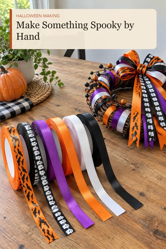 Halloween ribbon for crafts: Halloween Craft Ribbon for Simple Crafting at Home maker-lifestyle pin