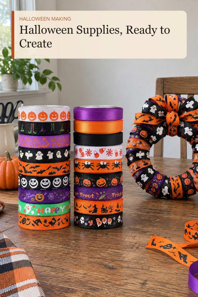 Halloween ribbon for crafts: Halloween Craft Ribbon for an Easy Creative Evening maker-lifestyle pin