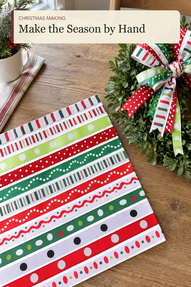 Christmas ribbon for crafts: Decorative Ribbon for a Handmade Holiday Table maker-lifestyle pin