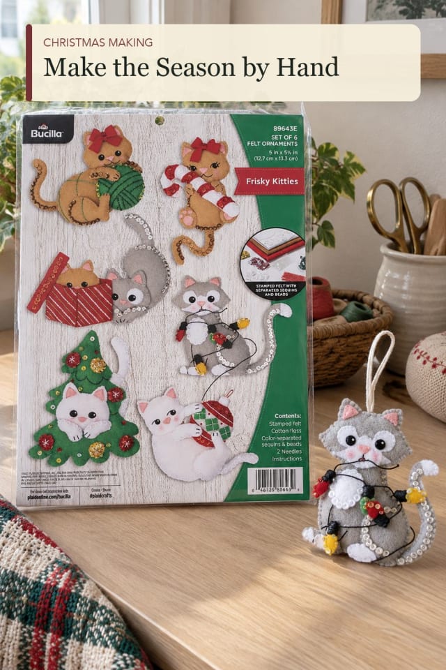 Christmas felt craft kit: Christmas Felt Kit for a Creative Afternoon at Home maker-lifestyle pin