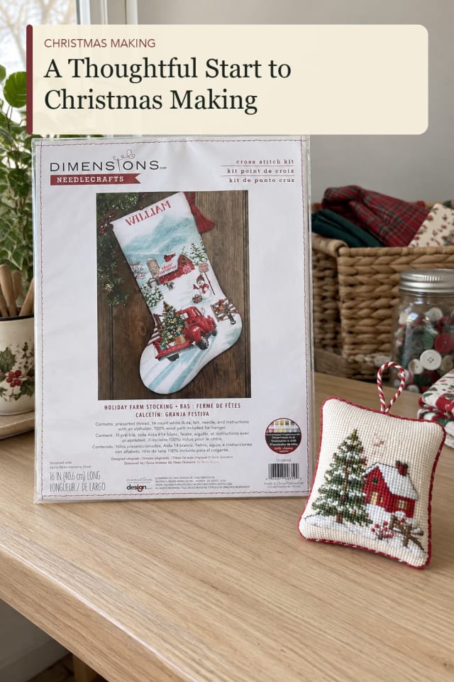 Christmas cross stitch kit: Christmas Cross Stitch Kit for Cozy Holiday Projects maker-lifestyle pin