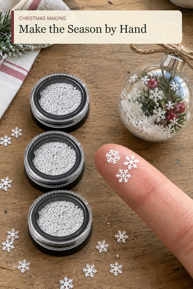 Snowflake craft supplies: Snowflake Craft Pieces for a Festive Making Session maker-lifestyle pin