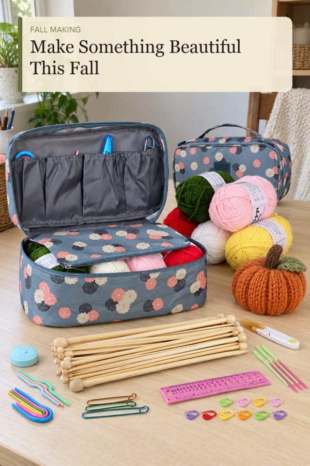 Fall yarn crafts: Knitting Project Supply for an Easygoing Handmade Holiday Project maker-lifestyle pin