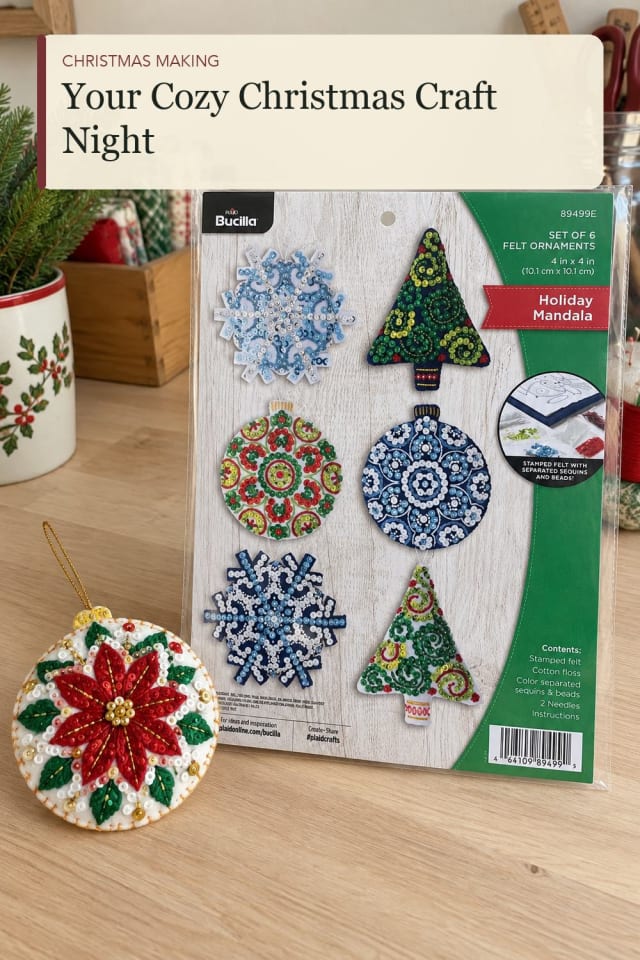Christmas felt craft kit: Christmas Felt Kit for a Cozy Kitchen-Table Project maker-lifestyle pin
