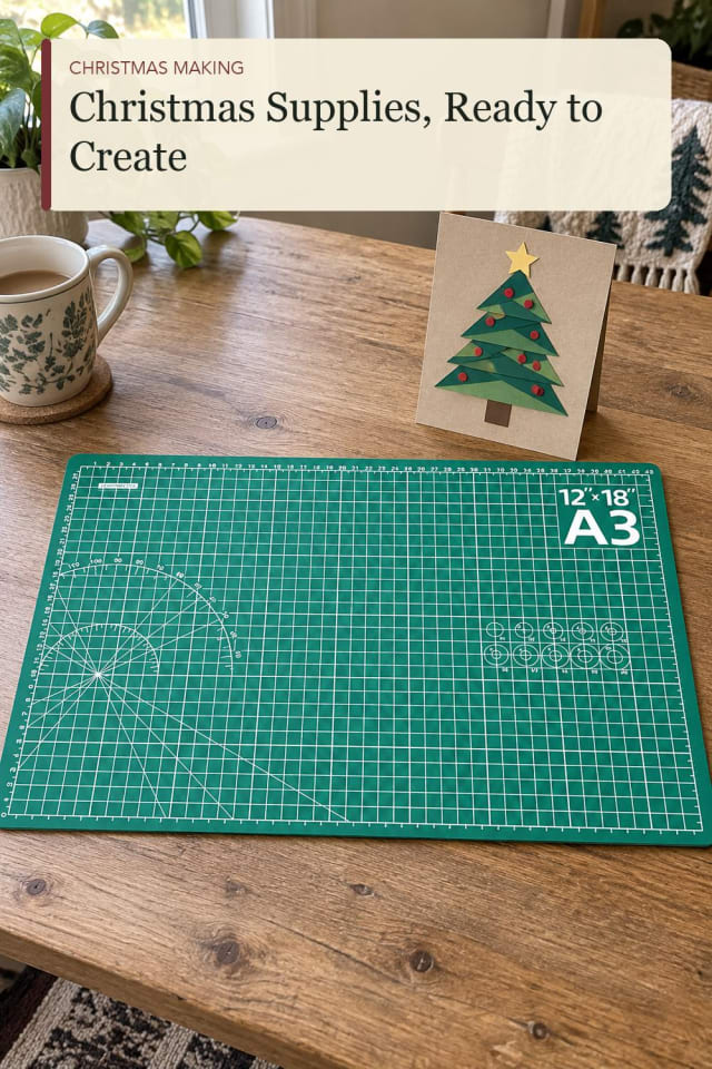 Christmas craft cutting mat: Craft Cutting Mat for a Handmade Holiday Table maker-lifestyle pin