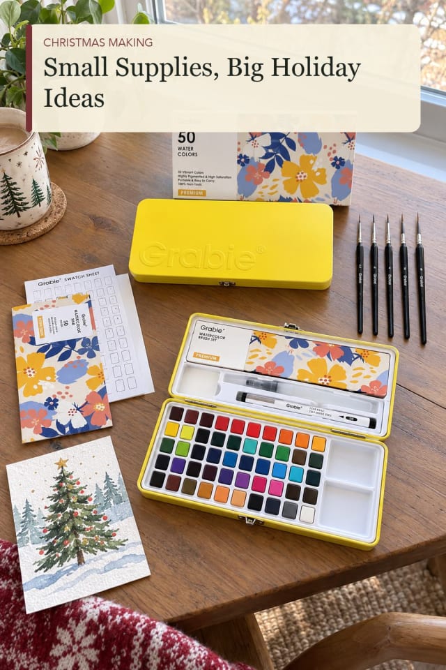 Watercolor paint set: Seasonal Watercolor Supply for Simple Crafting at Home maker-lifestyle pin