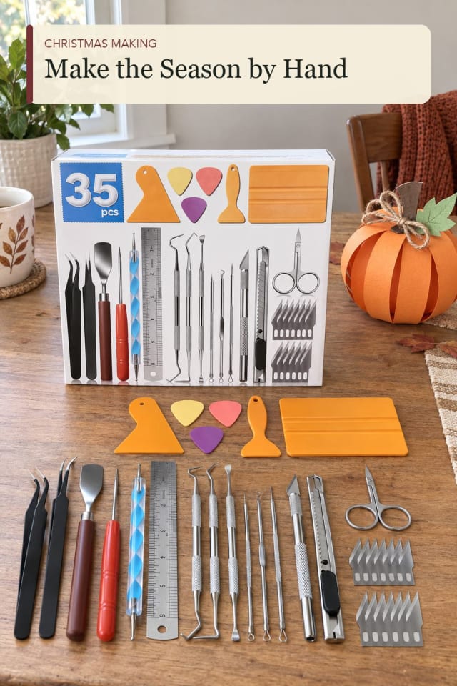 Christmas craft tools: Craft Tool Set for a Festive Kitchen-Table Craft Session maker-lifestyle pin
