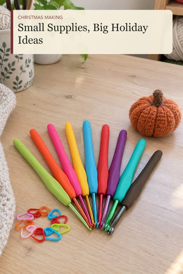 Crochet hook set: Crochet Hook Set for a Comfortable Holiday Crafting Session maker-lifestyle pin