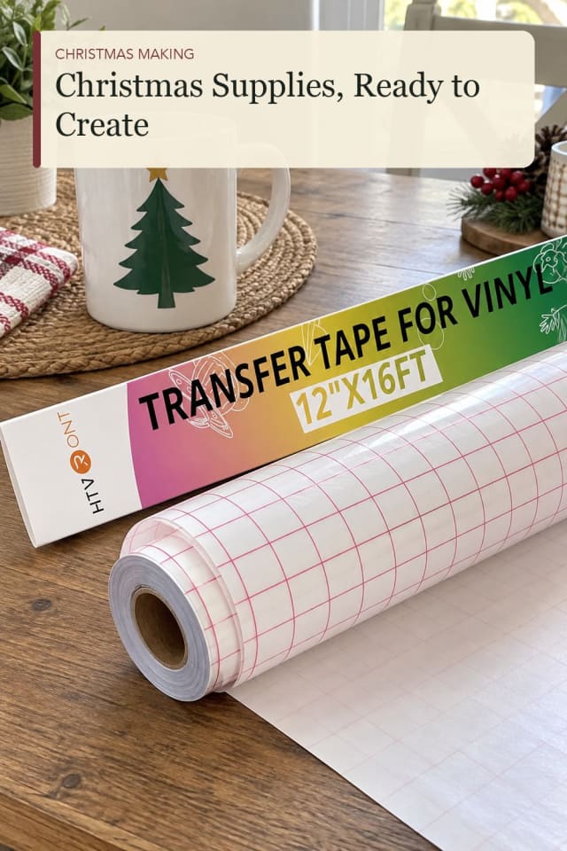 Christmas vinyl transfer tape: Vinyl Transfer Tape for Relaxed Seasonal Making maker-lifestyle pin