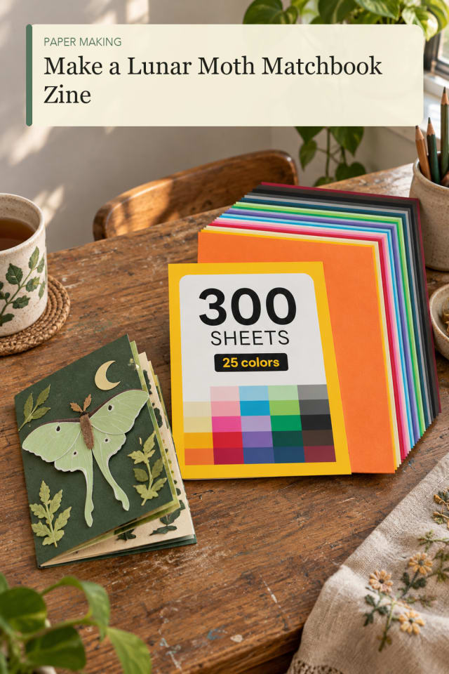 Lunar Moth Matchbook Zine — Handmade Project Idea and Craft Supply Inspiration for Creative Makers maker-lifestyle pin