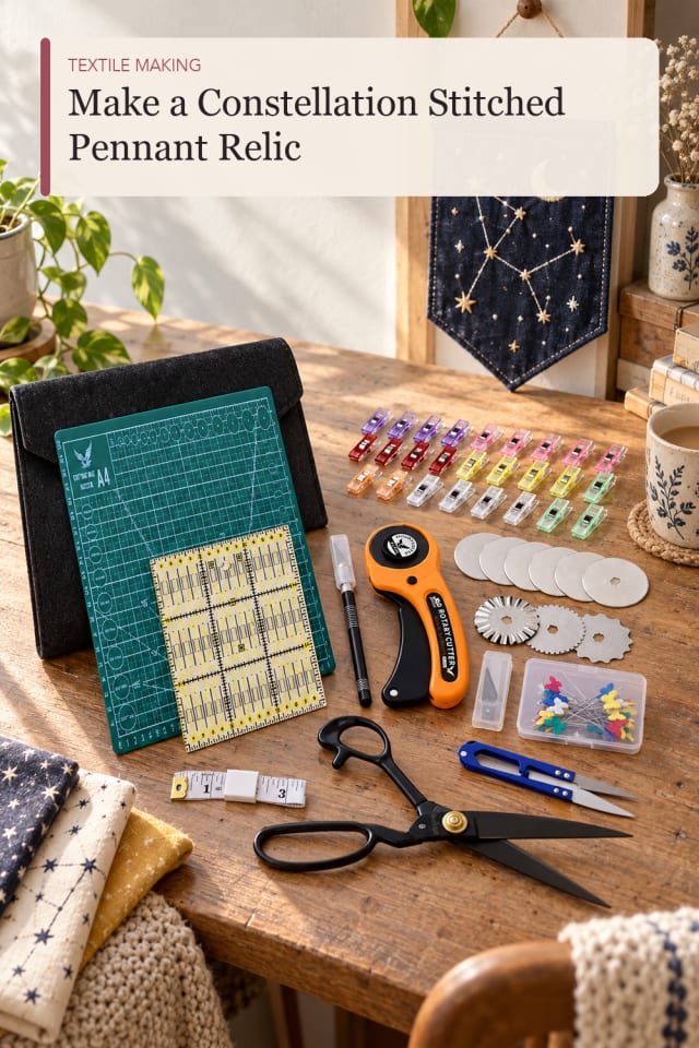 Constellation Stitched Pennant Relic — Creative Sewing and Textile Craft Project for Creative Makers maker-lifestyle pin