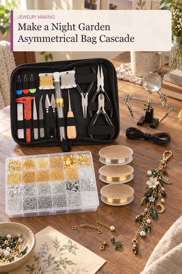 Night Garden Asymmetrical Bag Cascade — Creative Jewelry Making Craft Project and Supply Inspiration maker-lifestyle pin