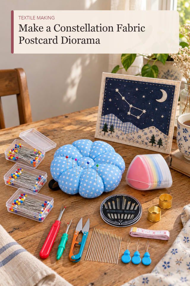 Constellation Fabric Postcard Diorama — DIY Sewing and Textile Craft Project and Supply Inspiration maker-lifestyle pin