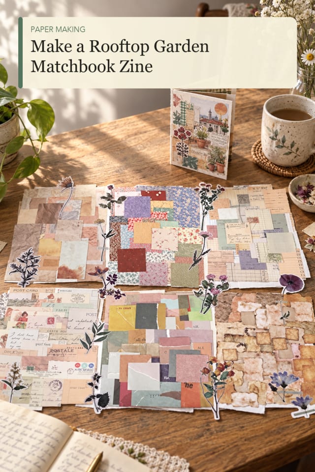 Rooftop Garden Matchbook Zine — Original Handmade Craft Project and Supply Inspiration for Makers maker-lifestyle pin